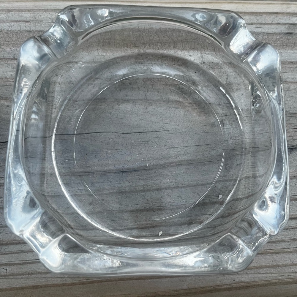 Vintage Clear Glass Ashtray